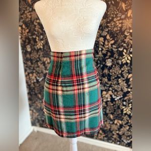 Red and Green Tartan Mini Skirt